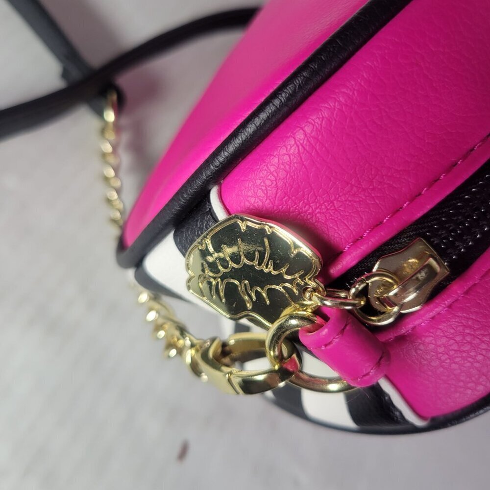Luv Betsey by Betsey Johnson Fun Casual Pink Oval Football Crossbody Bag - Picture 9 of 13